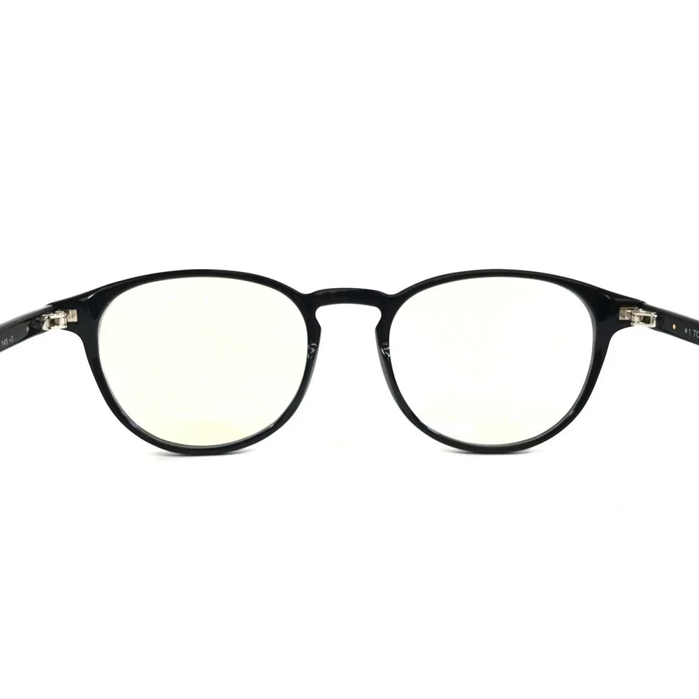 Tom Ford Eyeglasses Frames TF5803-B 001 Shiny Black Round Full Rim 51-19-145